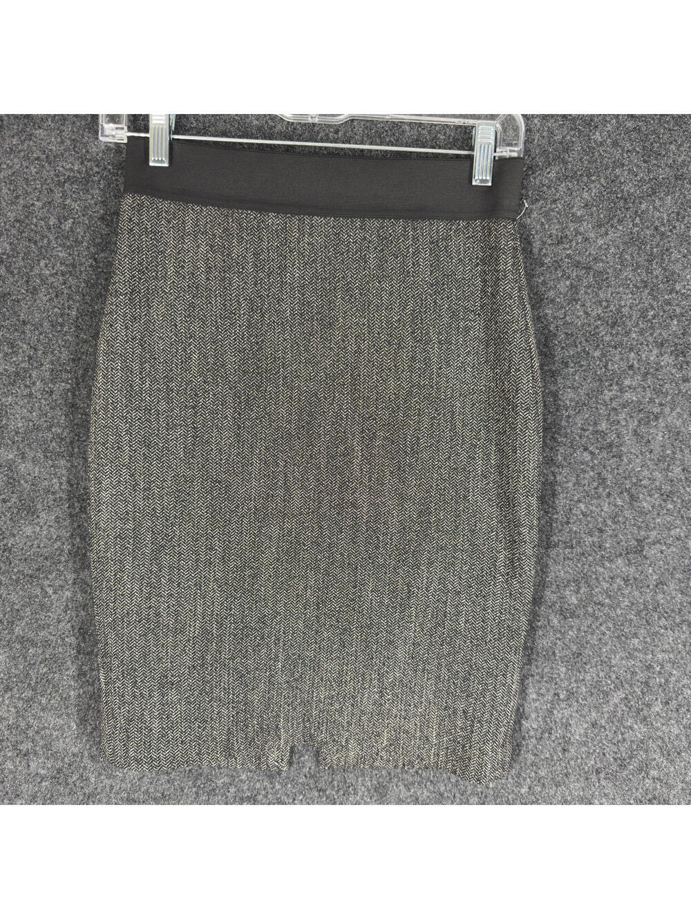 Express Skirt Women 00 Gray Pencil Midi Zipper Mid Rise Lined Stretch Casual